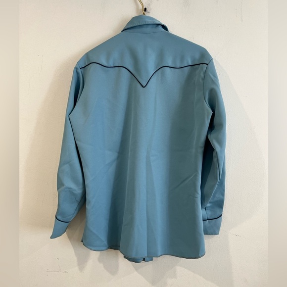 Vintage H bar C rose western shirt blue size-16 1/2  
CALIFORIVIA RANCHWEAR - Picture 3 of 11